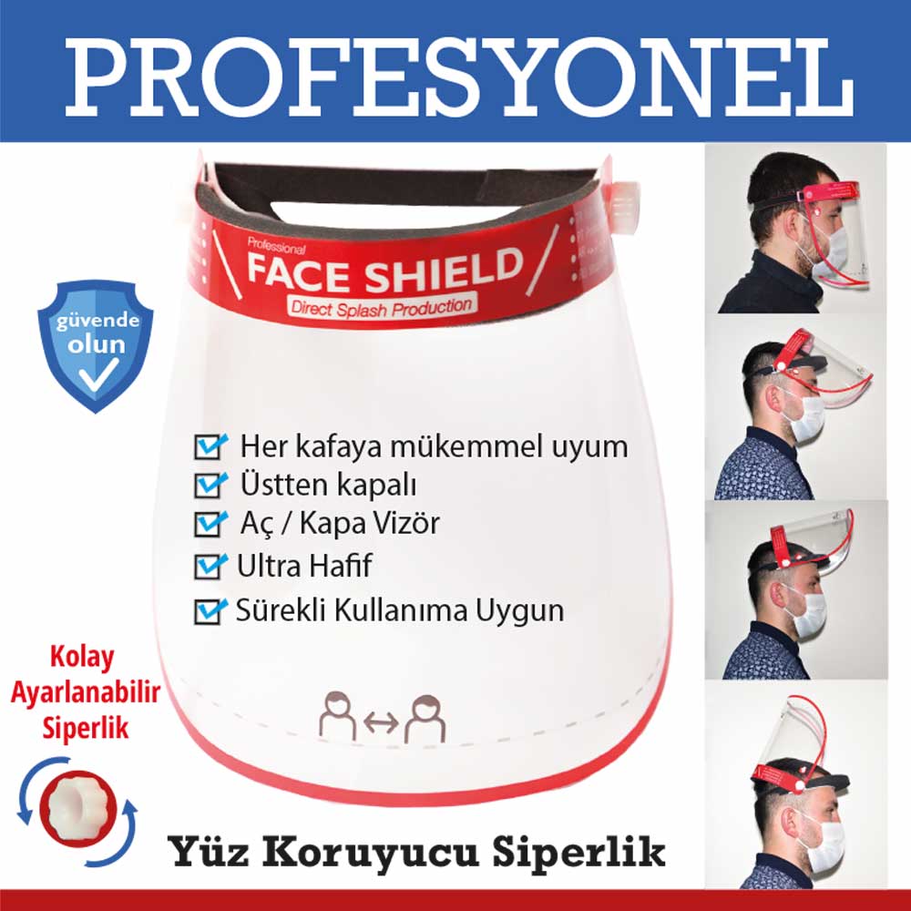 Yüz Siperliği Profesyonel (Siperlik Karton Ambalaj) - 